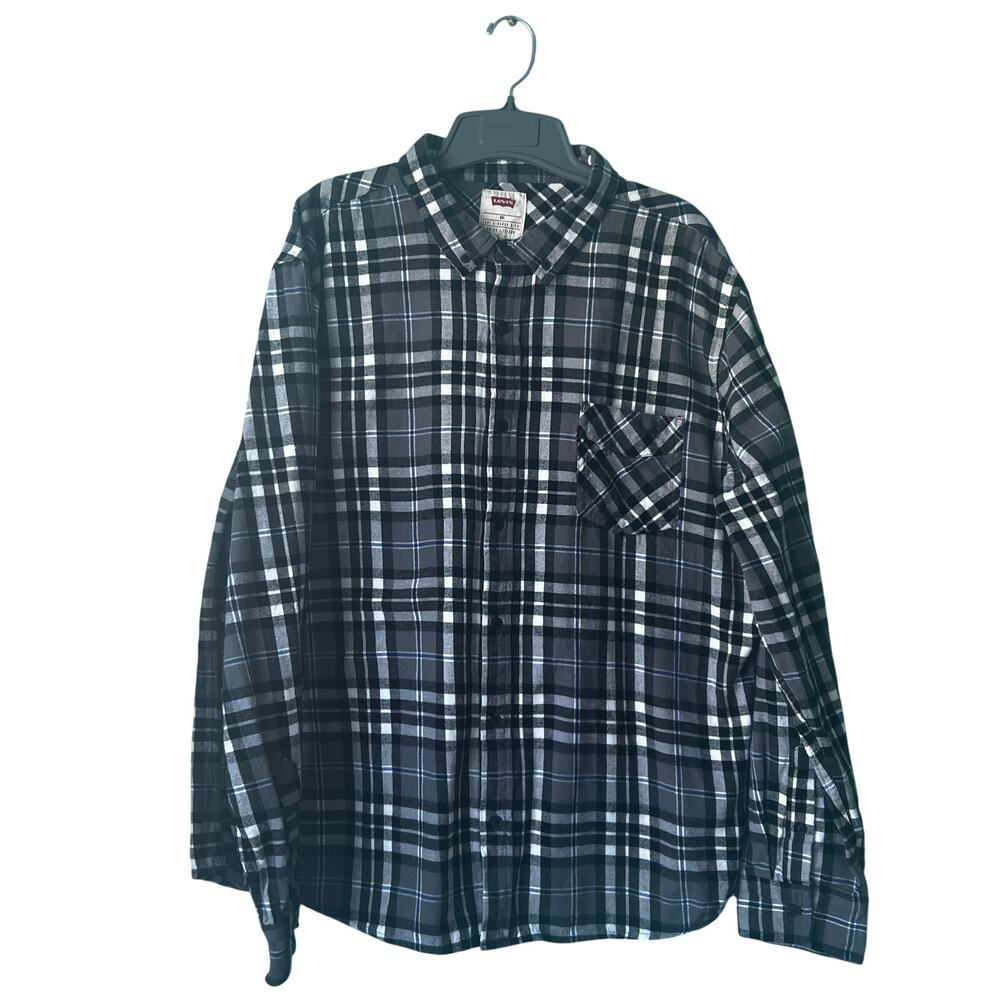 Levi's Shirt Mens XXL Black Plaid Western Cowboy Rodeo Ranch